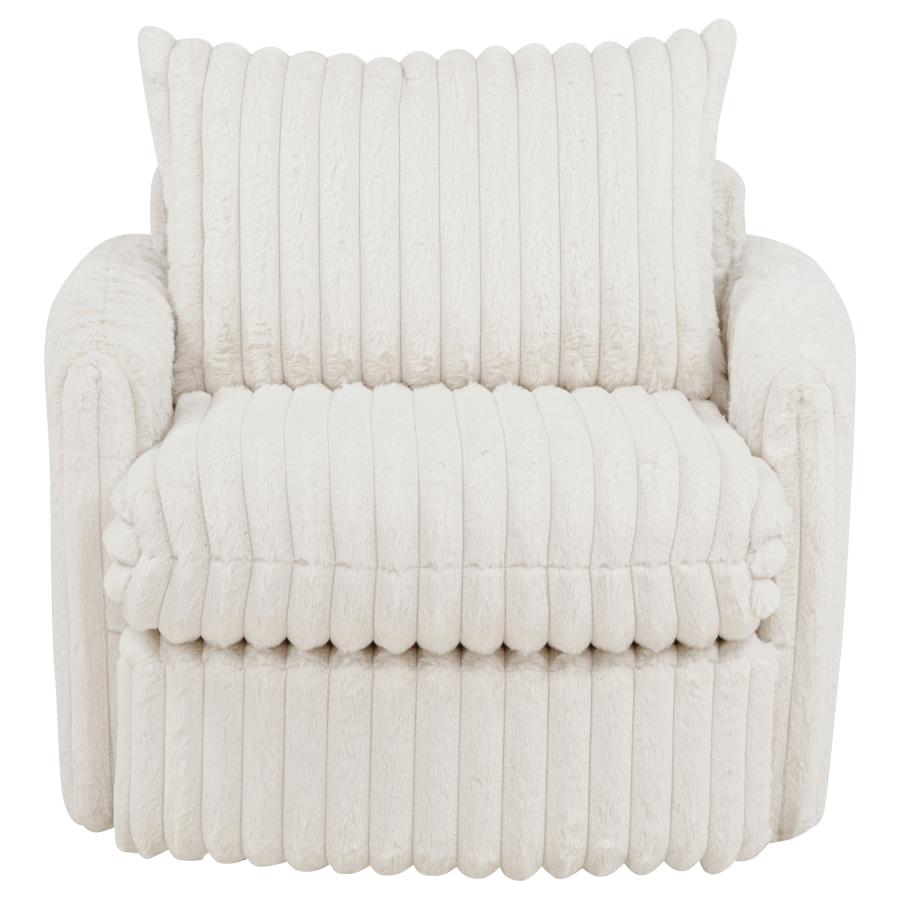 Sarco Corduroy Upholstered Swivel Accent Arm Chair Ivory-3