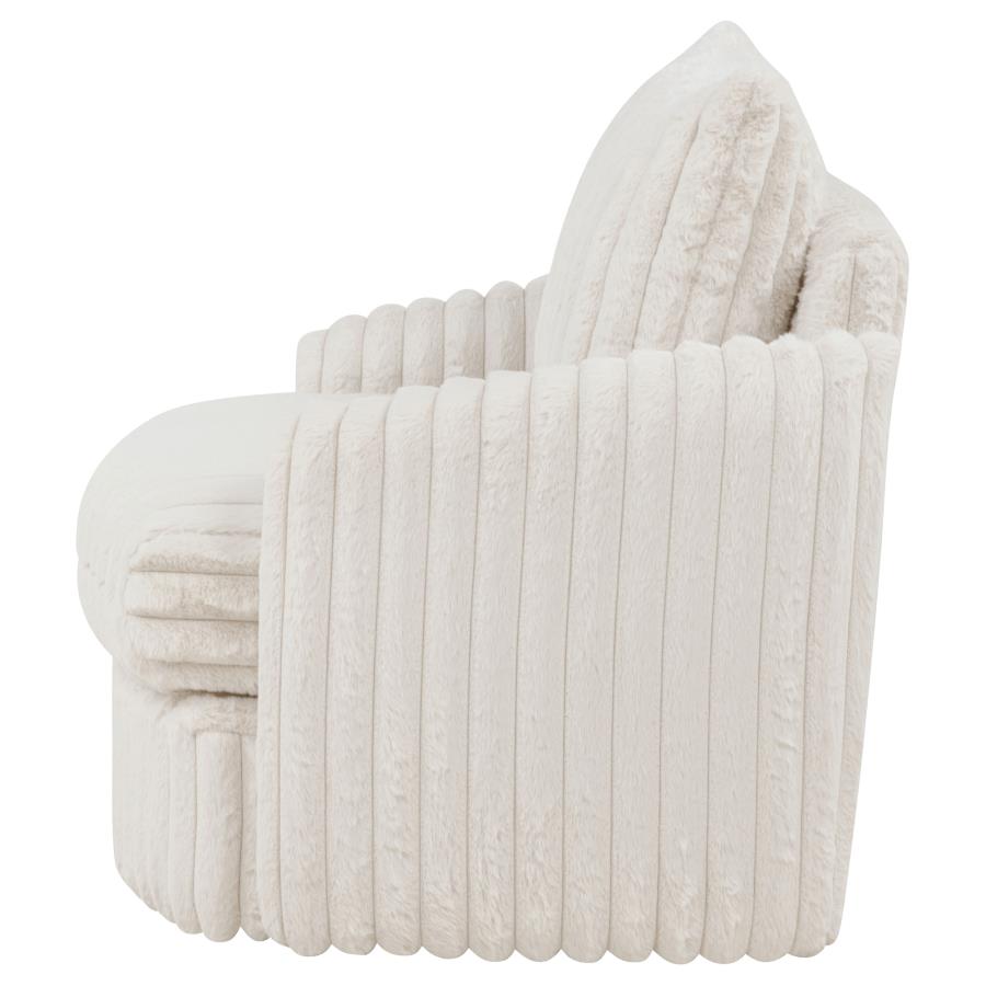 Sarco Corduroy Upholstered Swivel Accent Arm Chair Ivory-5