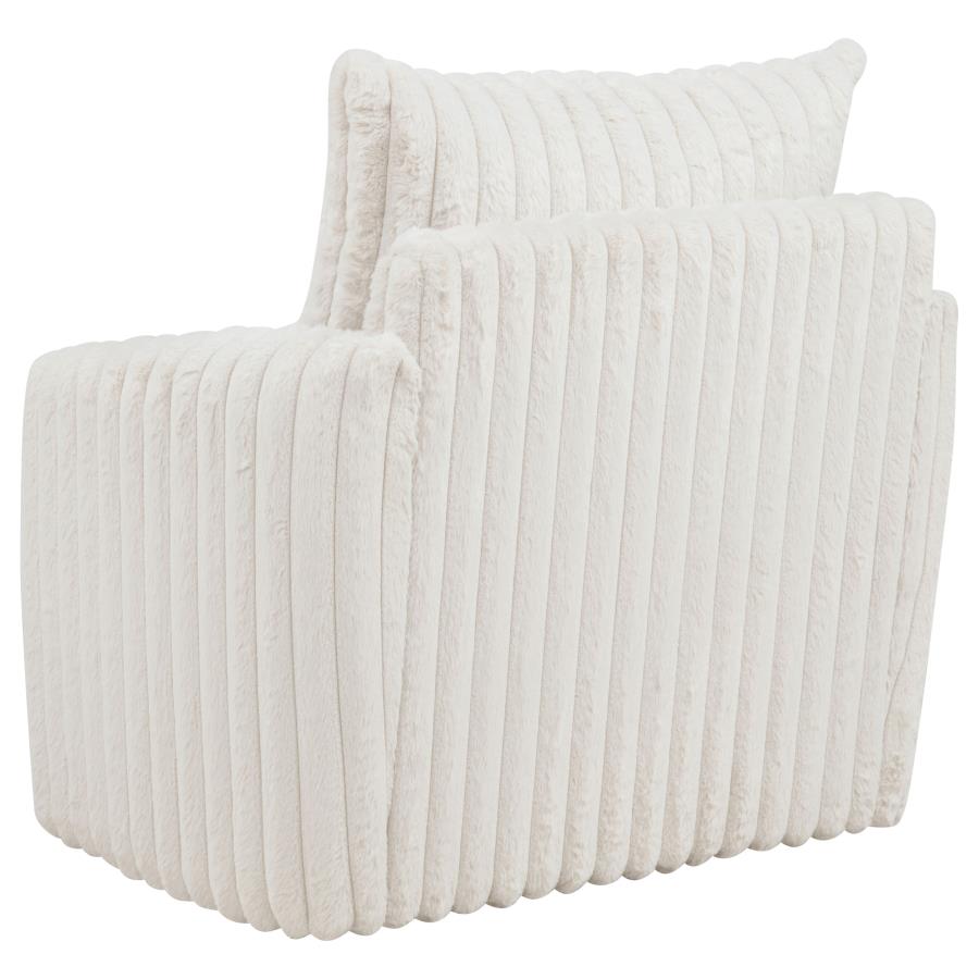 Sarco Corduroy Upholstered Swivel Accent Arm Chair Ivory-6