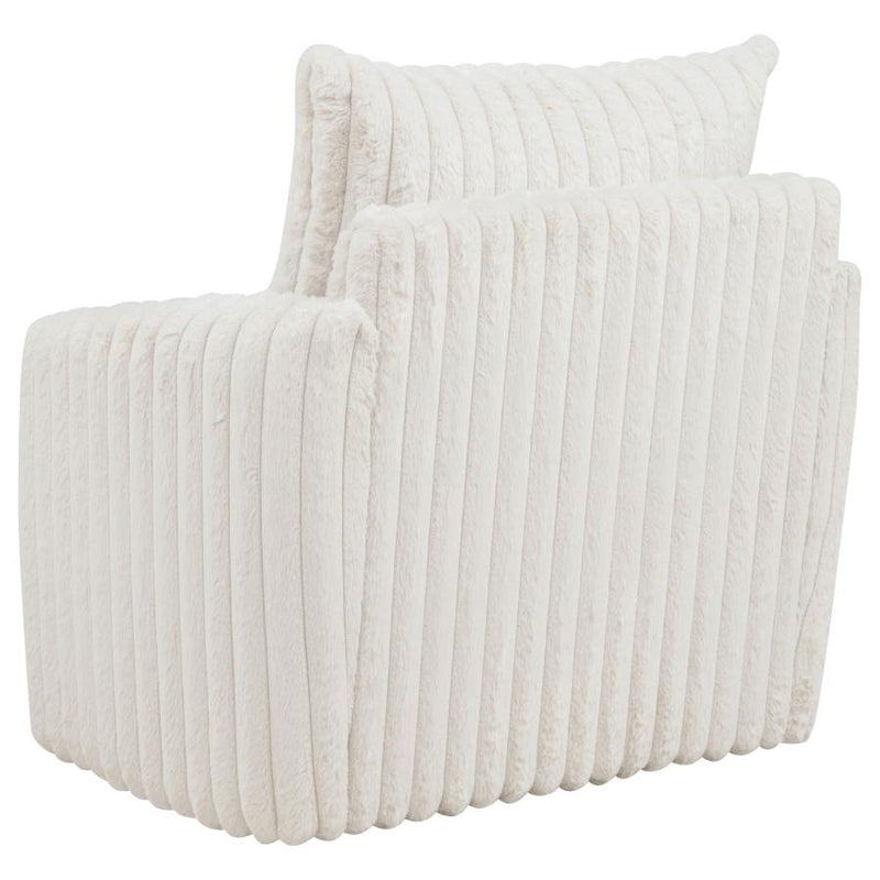 Sarco Corduroy Upholstered Swivel Accent Arm Chair Ivory-zoom-