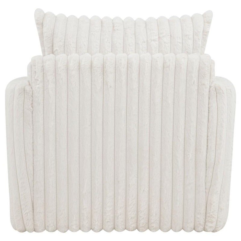 Sarco Corduroy Upholstered Swivel Accent Arm Chair Ivory-zoom-