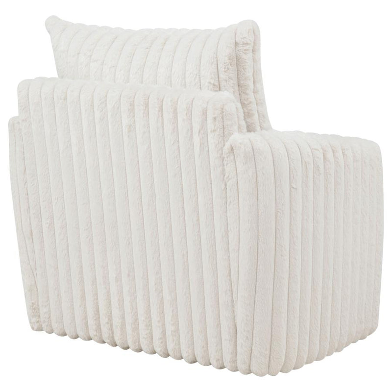 Sarco Corduroy Upholstered Swivel Accent Arm Chair Ivory-zoom-