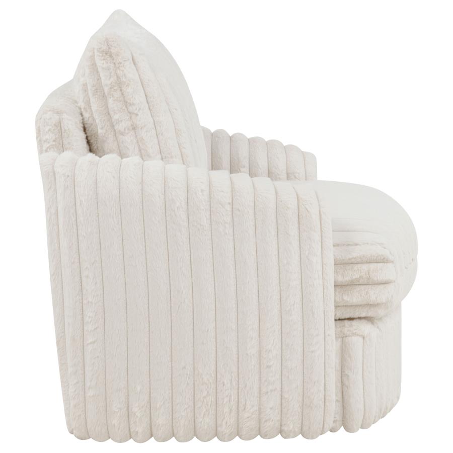 Sarco Corduroy Upholstered Swivel Accent Arm Chair Ivory-zoom-9