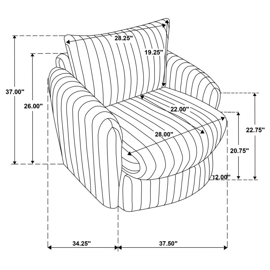 Sarco Corduroy Upholstered Swivel Accent Arm Chair Ivory-zoom-11