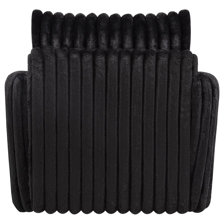 Sarco Corduroy Upholstered Swivel Accent Arm Chair Black-zoom-7