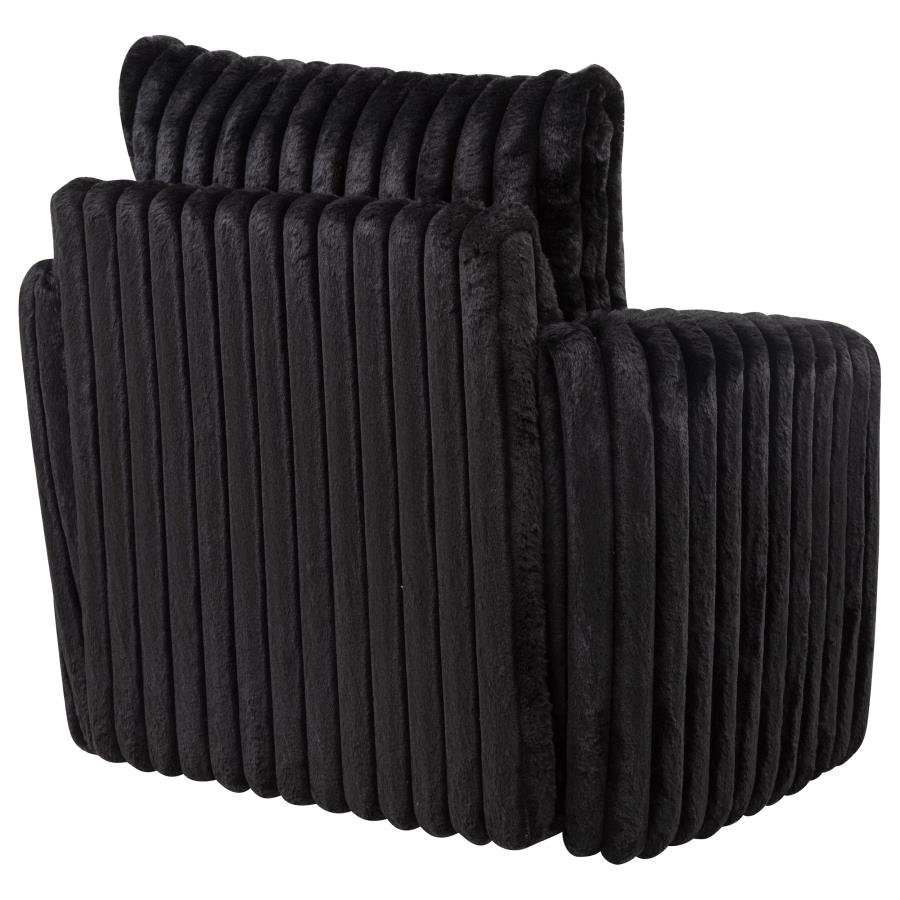 Sarco Corduroy Upholstered Swivel Accent Arm Chair Black-zoom-8