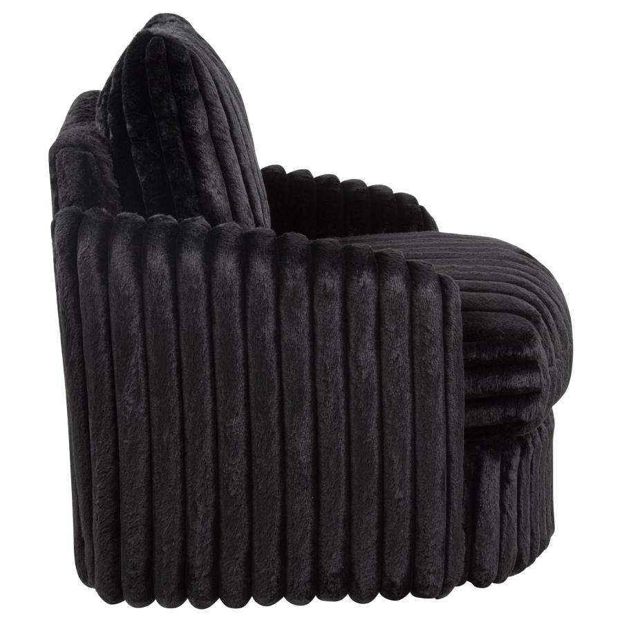 Sarco Corduroy Upholstered Swivel Accent Arm Chair Black-9