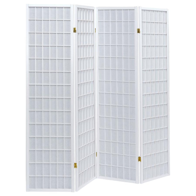 Roberto 4-Panel Room Divider Folding Shoji Screen White-zoom-