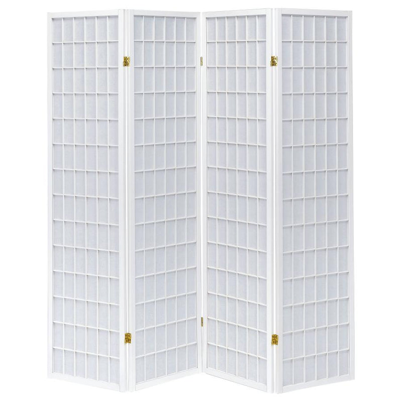 Roberto 4-Panel Room Divider Folding Shoji Screen White-zoom-