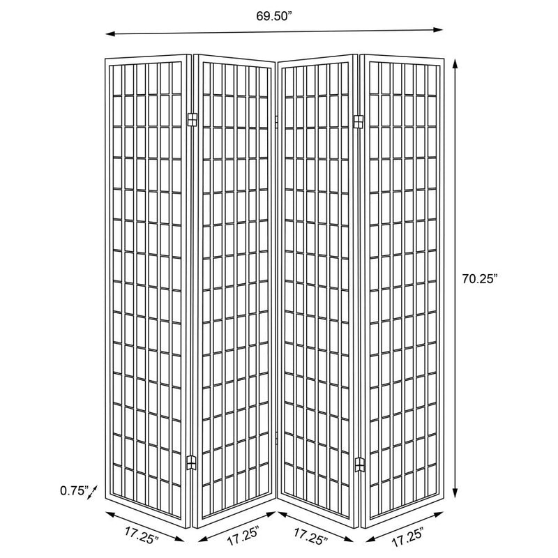 Roberto 4-Panel Room Divider Folding Shoji Screen White-zoom-