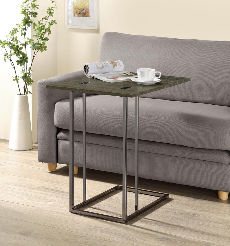 Pedro Expandable C-Shaped Sofa Side Table Weathered Grey-zoom-