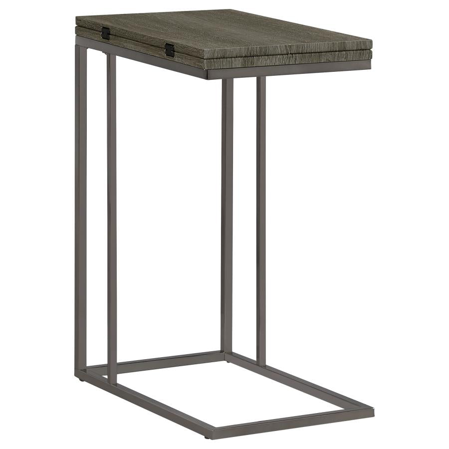 Pedro Expandable C-Shaped Sofa Side Table Weathered Grey-1