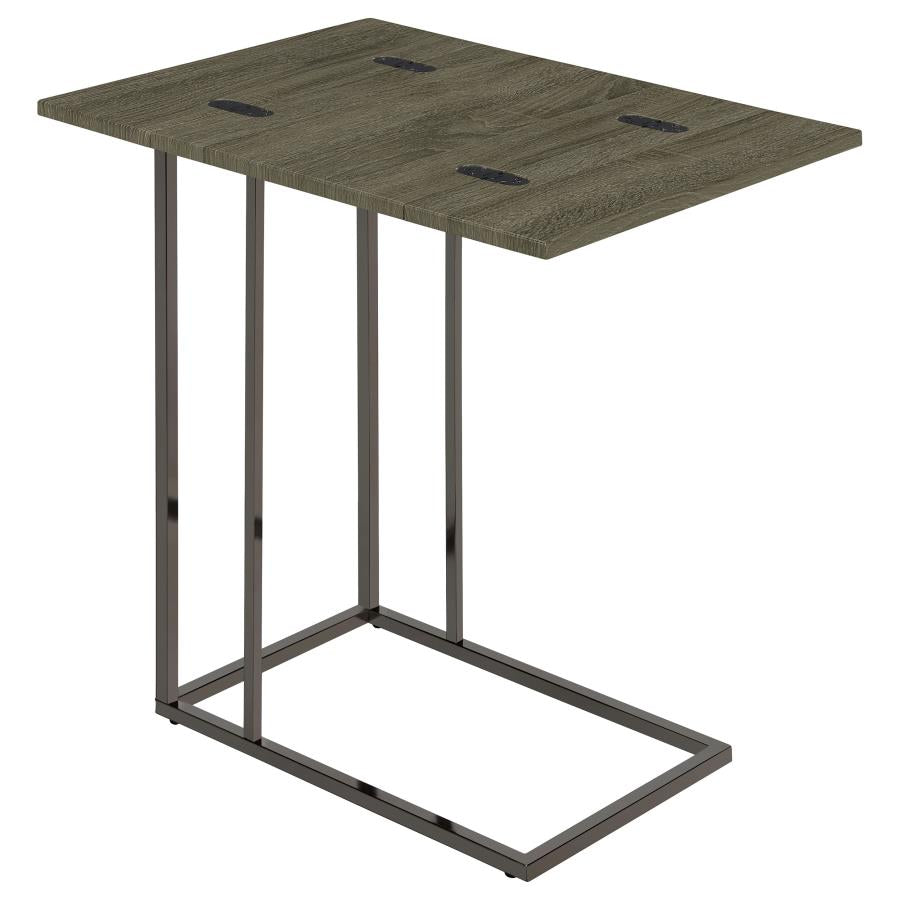 Pedro Expandable C-Shaped Sofa Side Table Weathered Grey-4