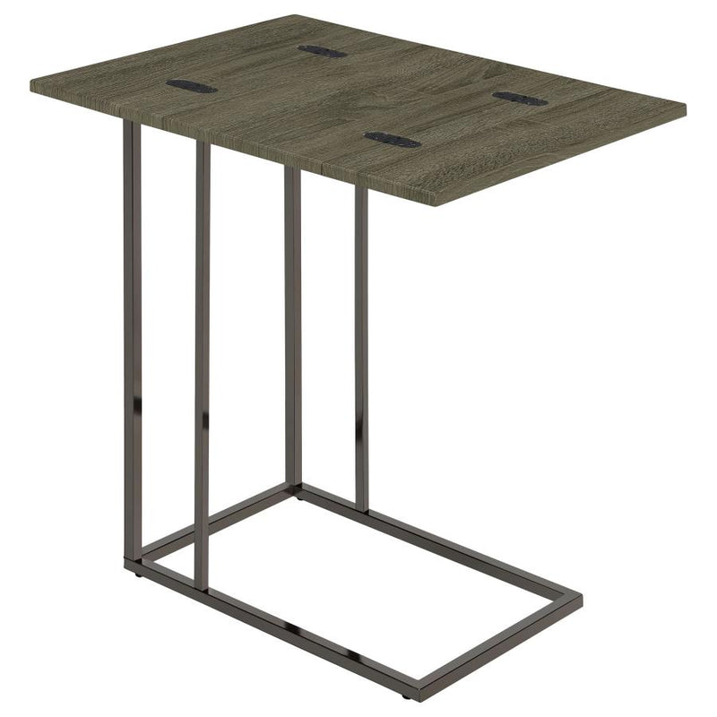 Pedro Expandable C-Shaped Sofa Side Table Weathered Grey-zoom-
