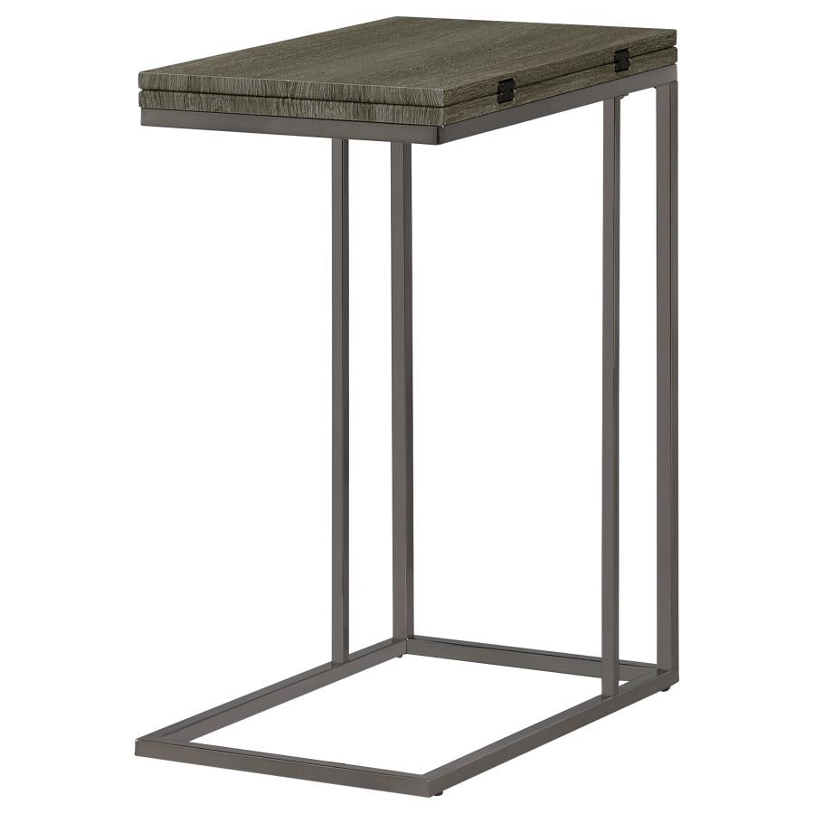 Pedro Expandable C-Shaped Sofa Side Table Weathered Grey-6