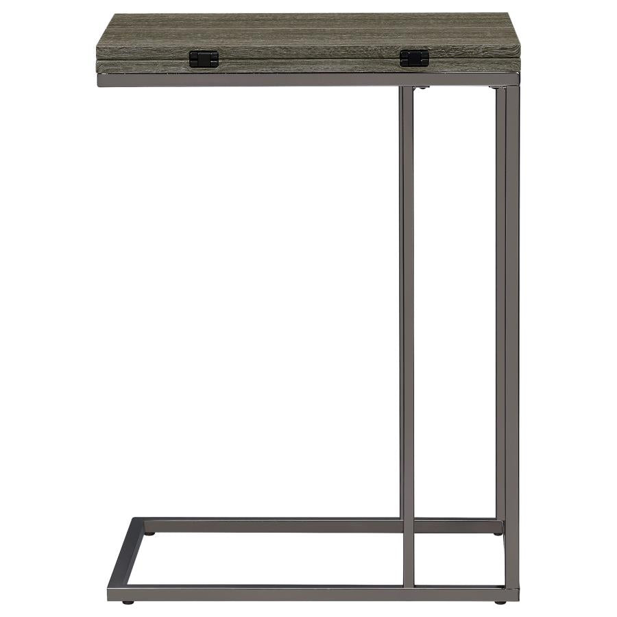 Pedro Expandable C-Shaped Sofa Side Table Weathered Grey-zoom-7