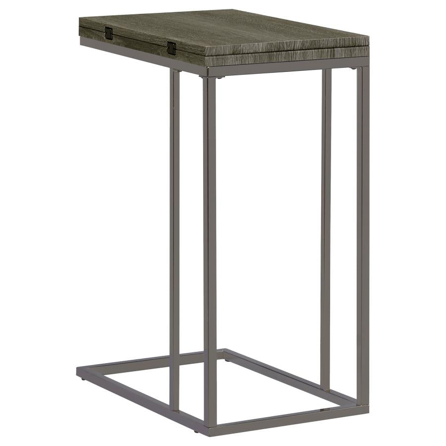 Pedro Expandable C-Shaped Sofa Side Table Weathered Grey-8