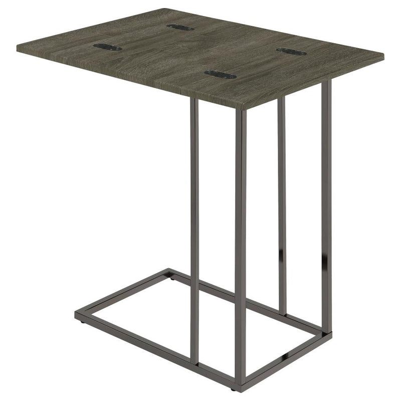 Pedro Expandable C-Shaped Sofa Side Table Weathered Grey-zoom-