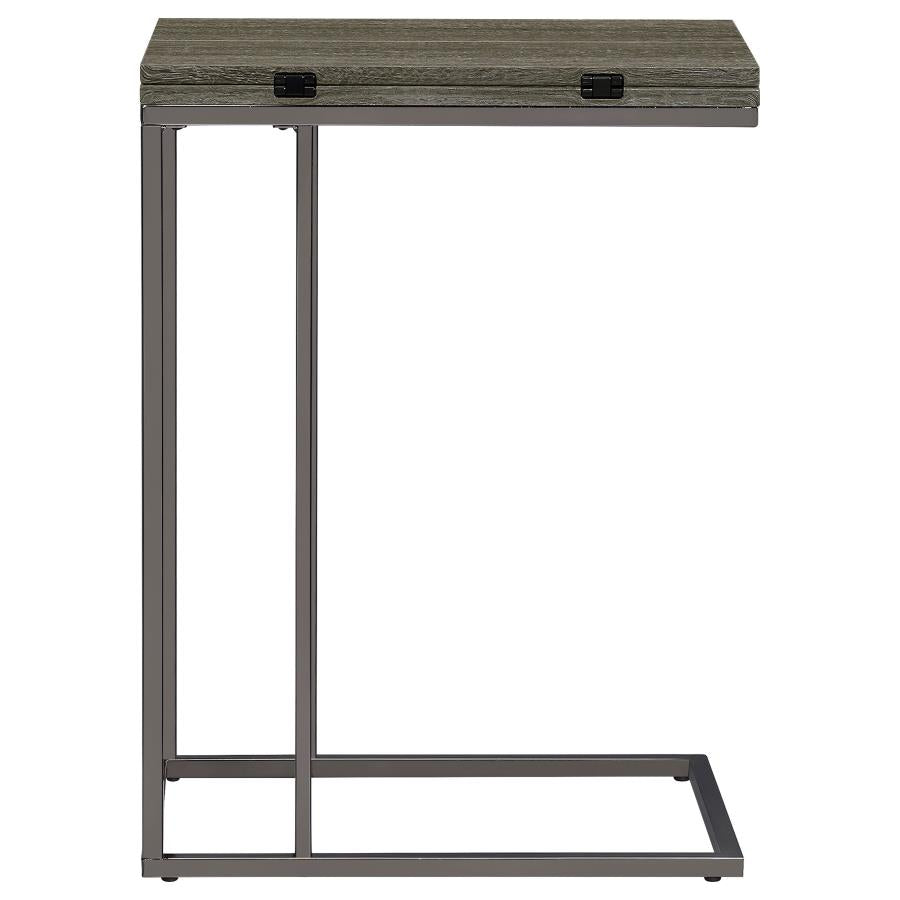 Pedro Expandable C-Shaped Sofa Side Table Weathered Grey-12