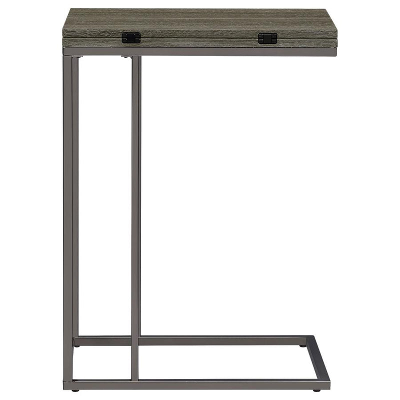 Pedro Expandable C-Shaped Sofa Side Table Weathered Grey-zoom-