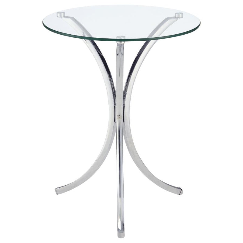 Eloise Round Glass Top Accent Side Table Chrome-zoom-