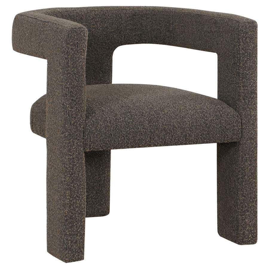 Petra Boucle Upholstered Accent Side Chair Chocolate Brown-1