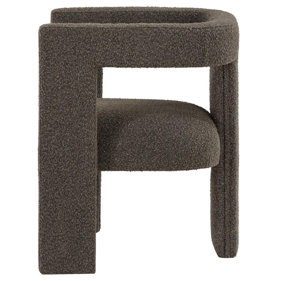 Petra Boucle Upholstered Accent Side Chair Chocolate Brown-zoom-5
