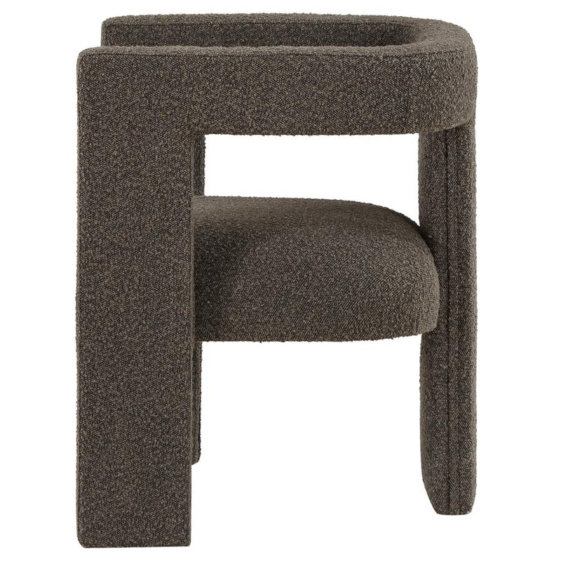 Petra Boucle Upholstered Accent Side Chair Chocolate Brown-zoom-