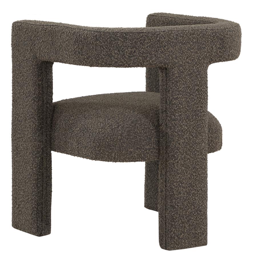 Petra Boucle Upholstered Accent Side Chair Chocolate Brown-zoom-6