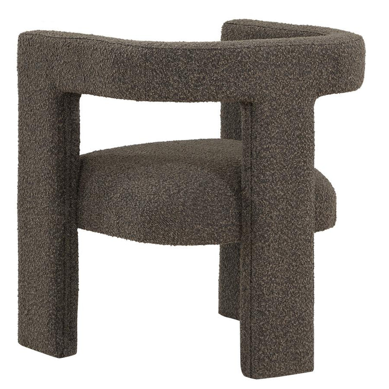 Petra Boucle Upholstered Accent Side Chair Chocolate Brown-zoom-