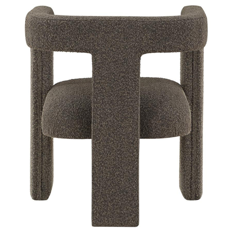 Petra Boucle Upholstered Accent Side Chair Chocolate Brown-zoom-