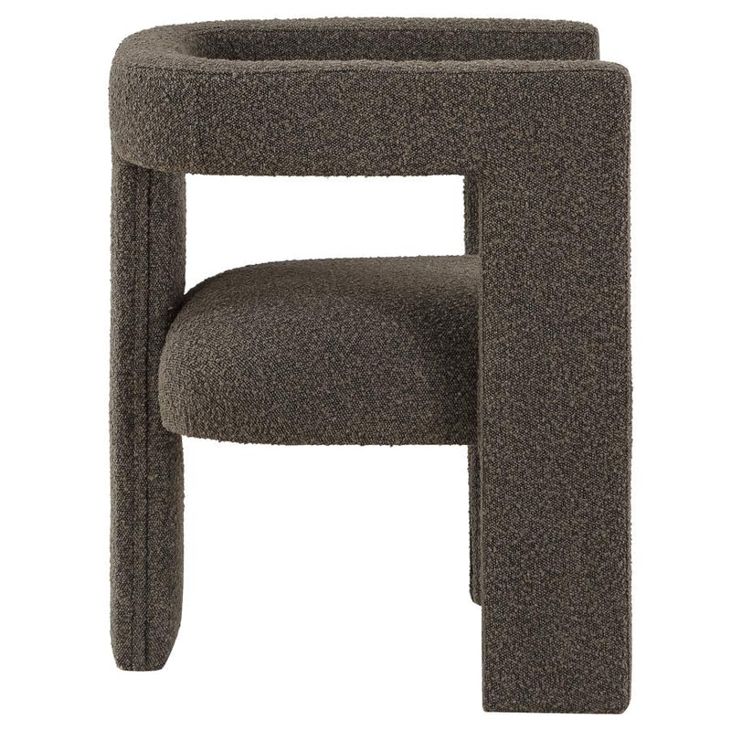 Petra Boucle Upholstered Accent Side Chair Chocolate Brown-zoom-