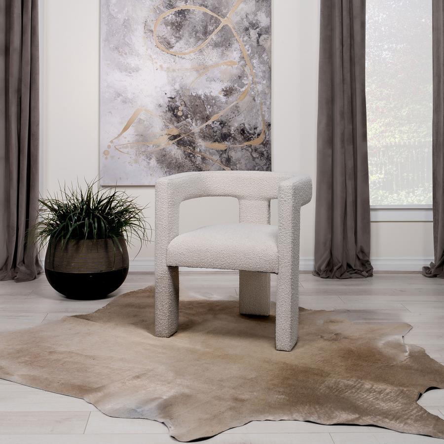 Petra Boucle Upholstered Accent Side Chair White-zoom-2