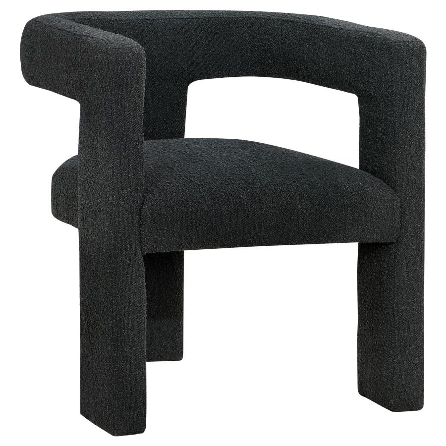 Petra Boucle Upholstered Accent Side Chair Black-1