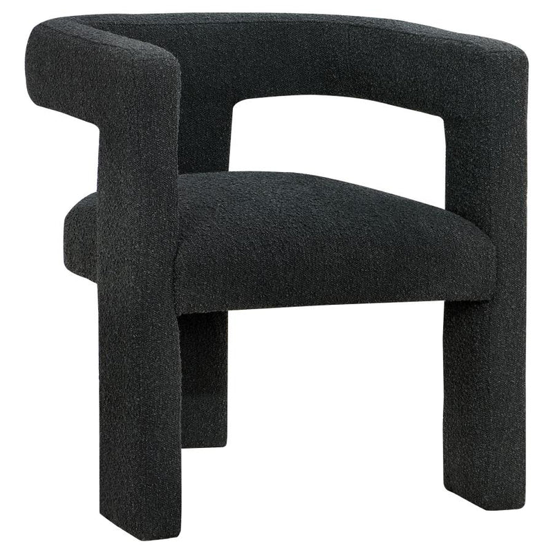 Petra Boucle Upholstered Accent Side Chair Black-zoom-