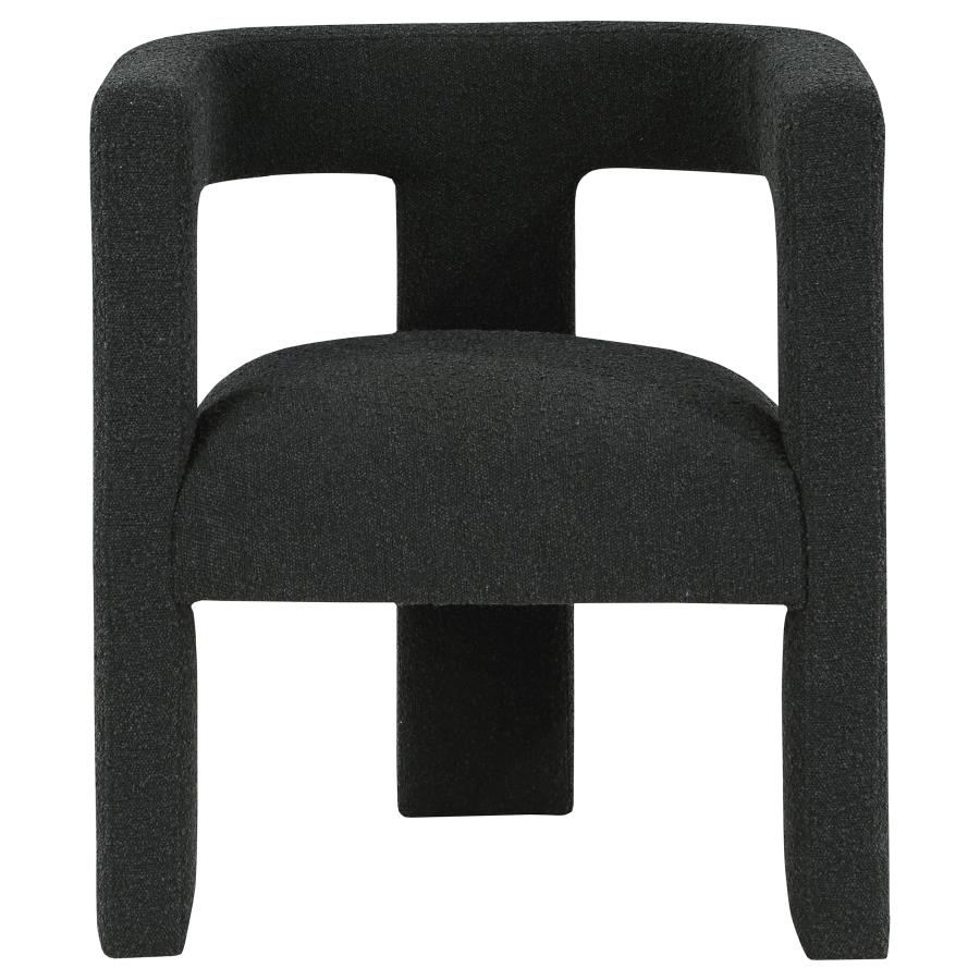 Petra Boucle Upholstered Accent Side Chair Black-zoom-3