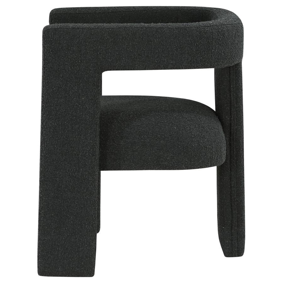 Petra Boucle Upholstered Accent Side Chair Black-zoom-5