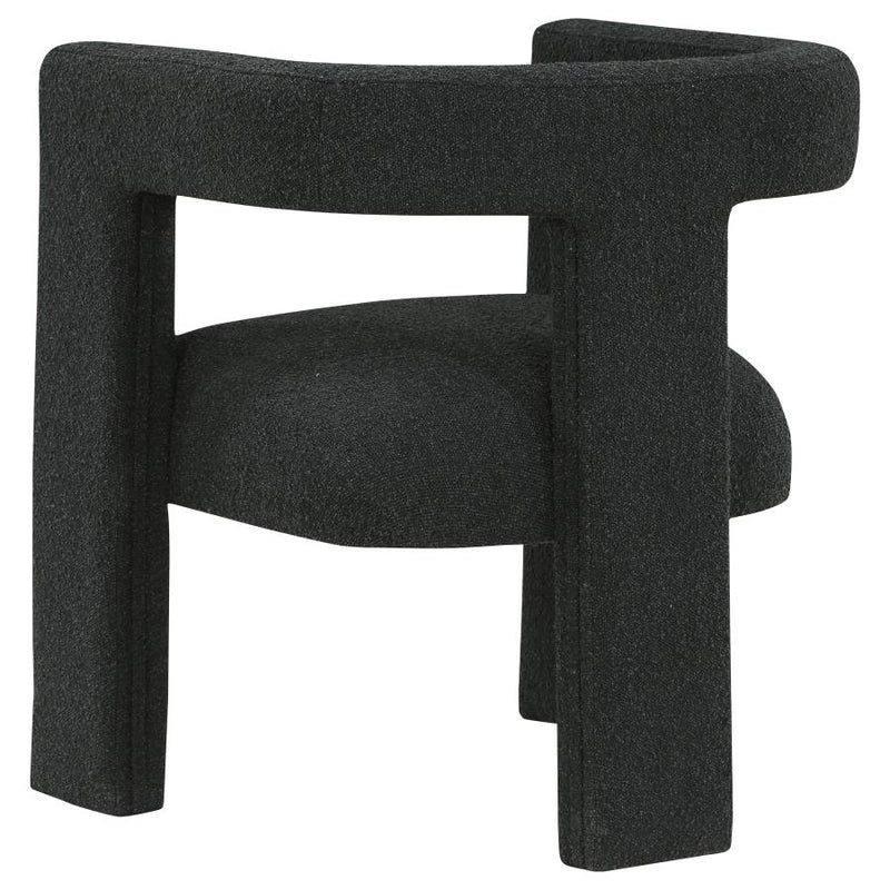 Petra Boucle Upholstered Accent Side Chair Black-zoom-