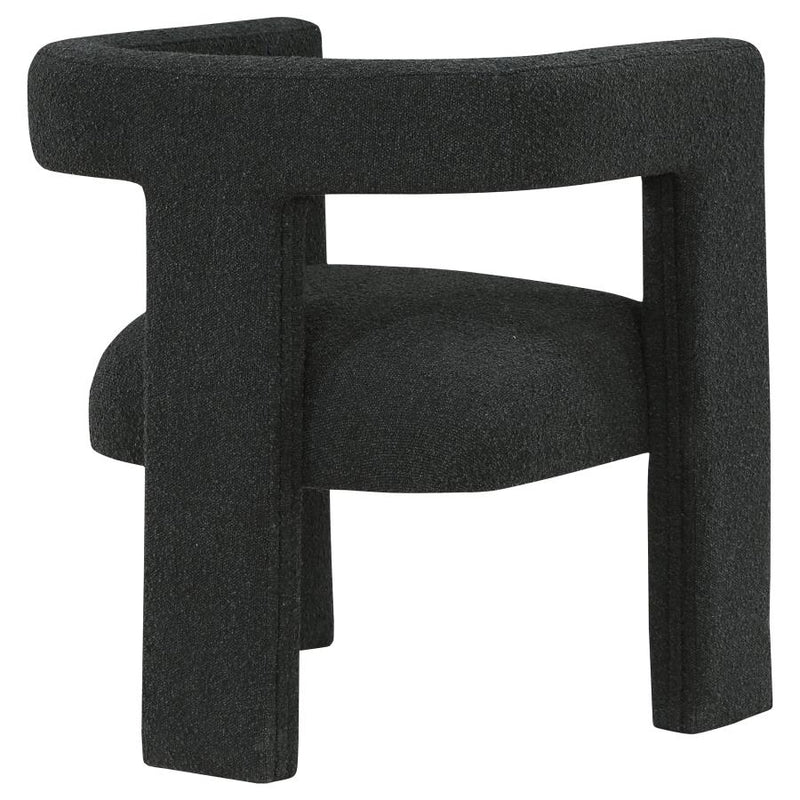 Petra Boucle Upholstered Accent Side Chair Black-zoom-