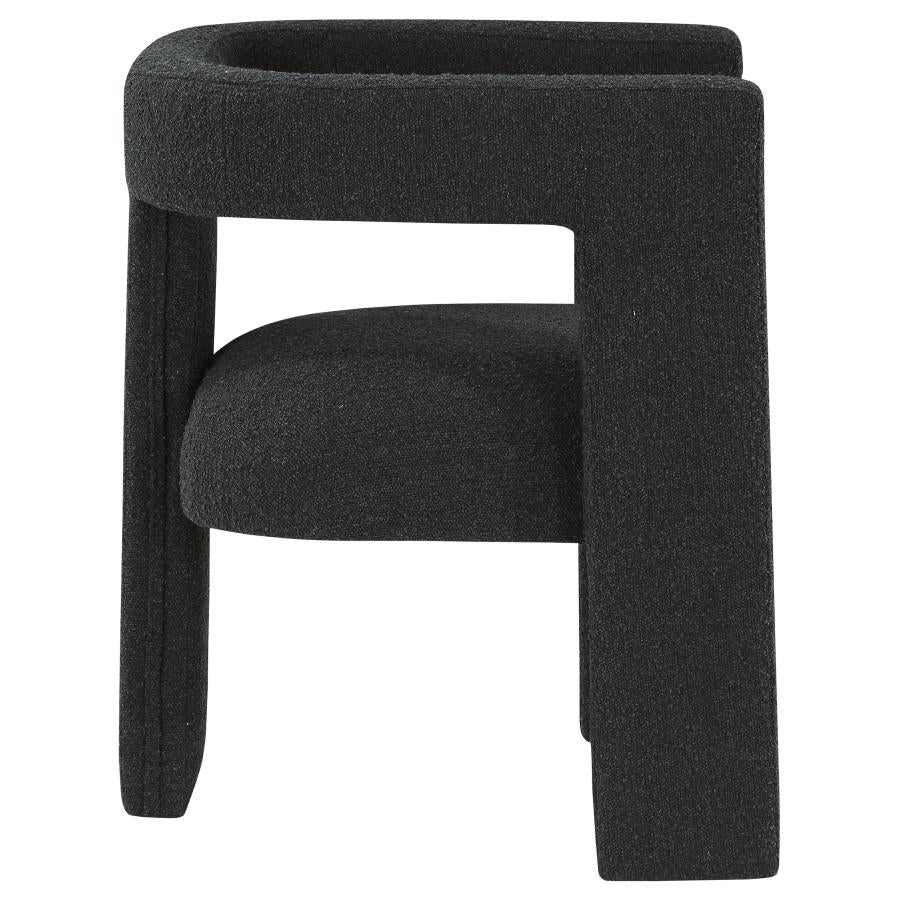Petra Boucle Upholstered Accent Side Chair Black-9