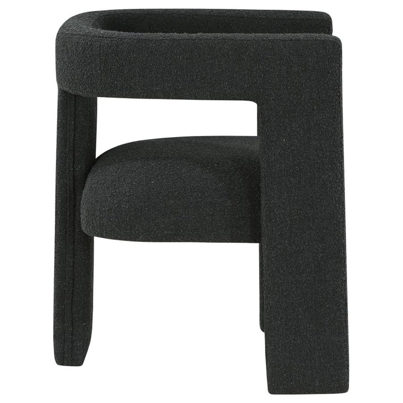 Petra Boucle Upholstered Accent Side Chair Black-zoom-