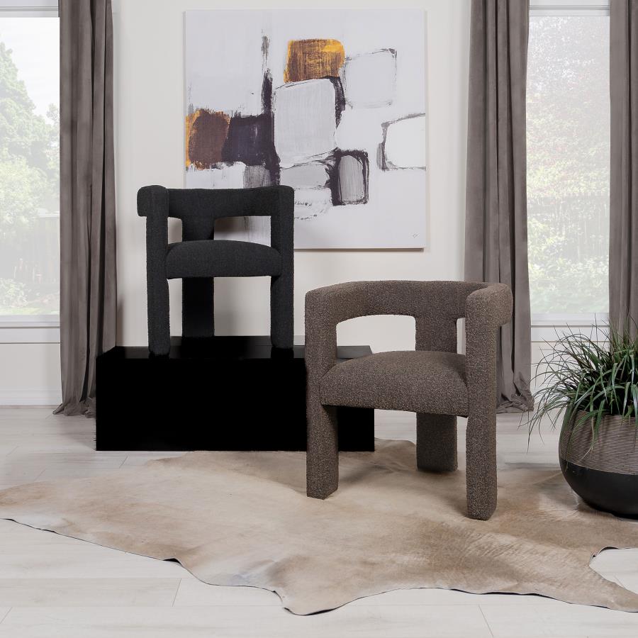 Petra Boucle Upholstered Accent Side Chair Black-zoom-12