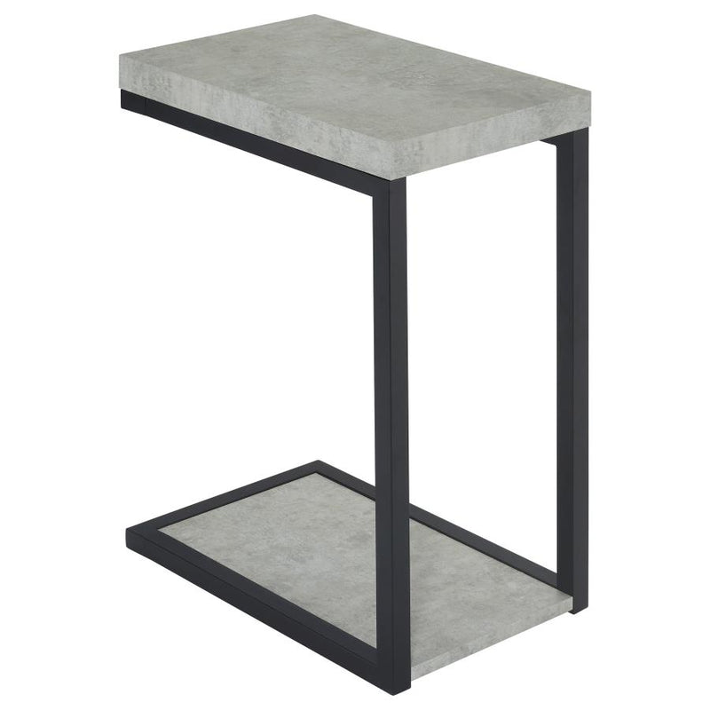 Beck Engineered Wood C-Shape Sofa Side Table Cement-zoom-