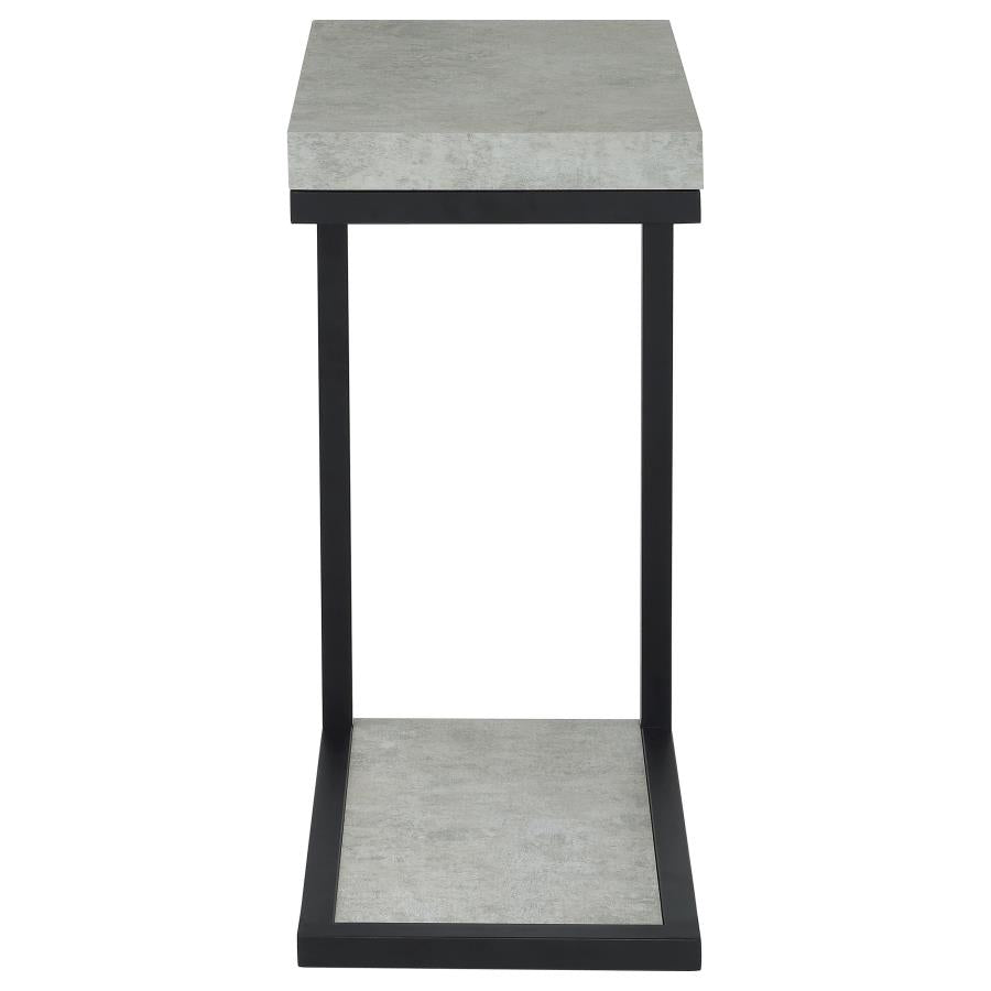 Beck Engineered Wood C-Shape Sofa Side Table Cement-zoom-3