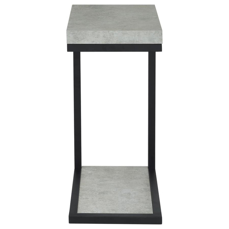 Beck Engineered Wood C-Shape Sofa Side Table Cement-zoom-