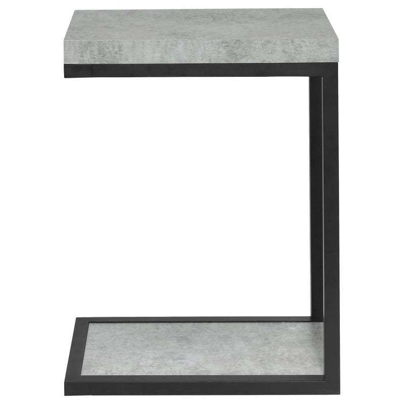 Beck Engineered Wood C-Shape Sofa Side Table Cement-zoom-