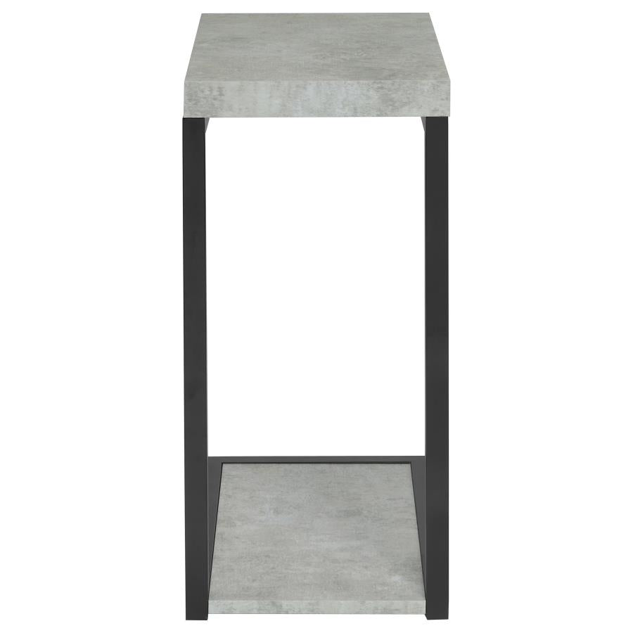 Beck Engineered Wood C-Shape Sofa Side Table Cement-5