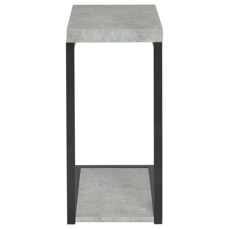 Beck Engineered Wood C-Shape Sofa Side Table Cement-zoom-