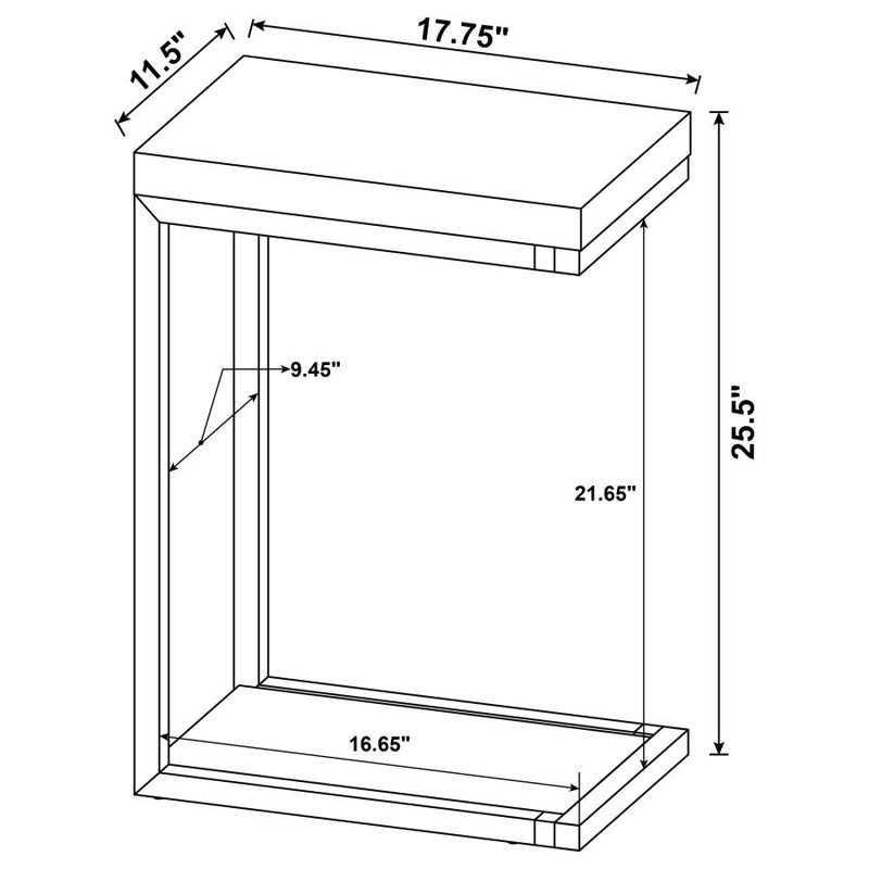 Beck Engineered Wood C-Shape Sofa Side Table Cement-zoom-