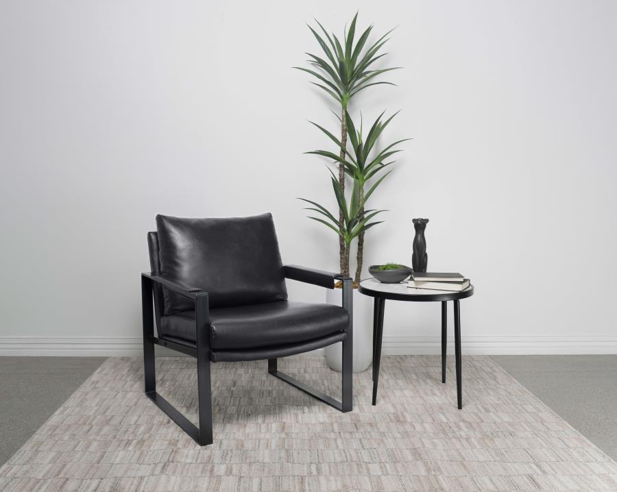 Rosalind Upholstered Track Arm Accent Chair Black-zoom-2
